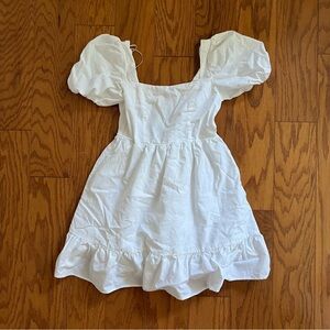 Charming White Copper Key Dress Small S tie back